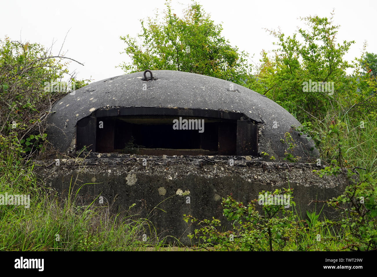 Béton vieux bunker en Albanie Banque D'Images