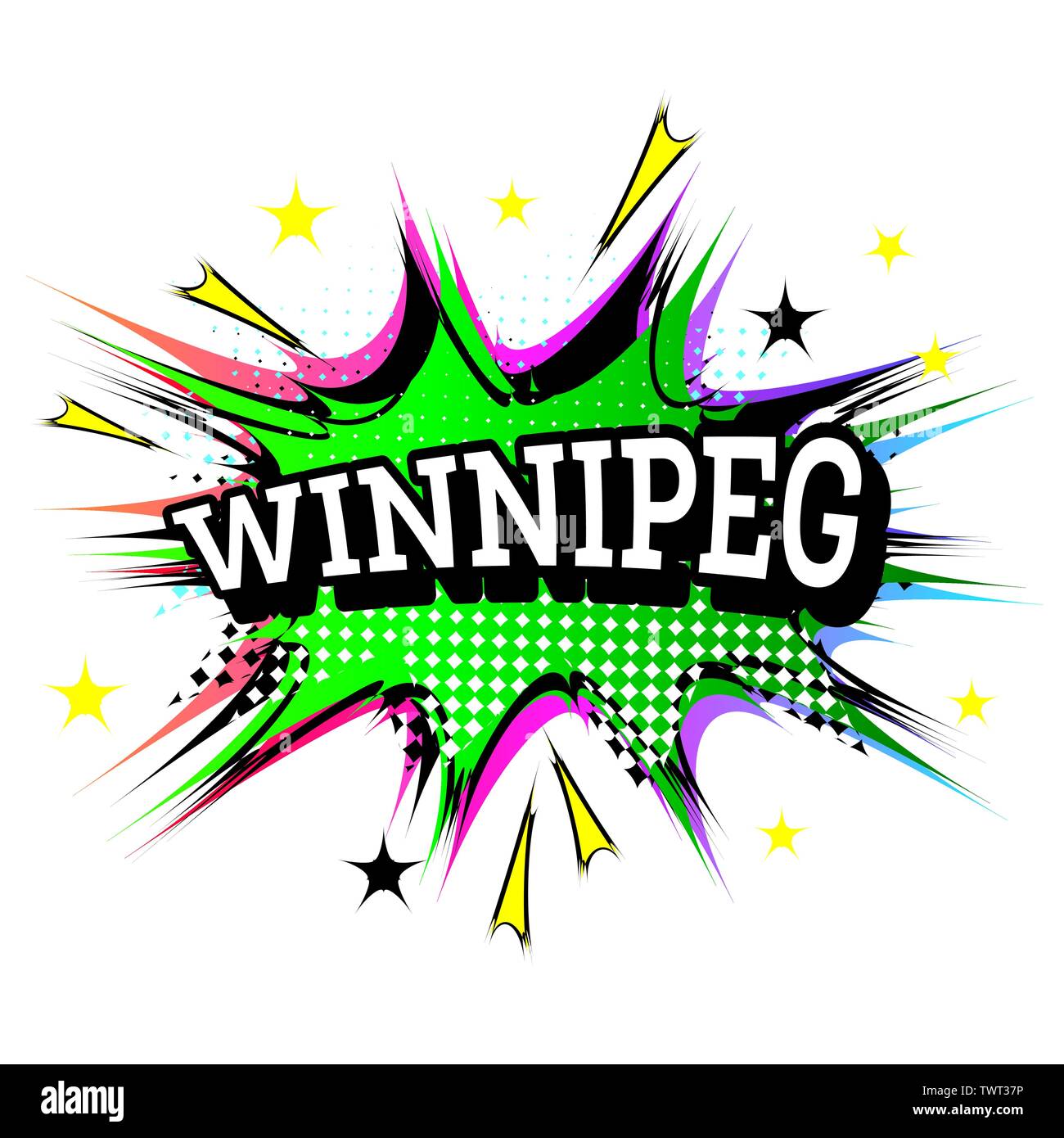 Texte de la bande dessinée de Winnipeg dans Pop Art Style. Vector Illustration. Illustration de Vecteur