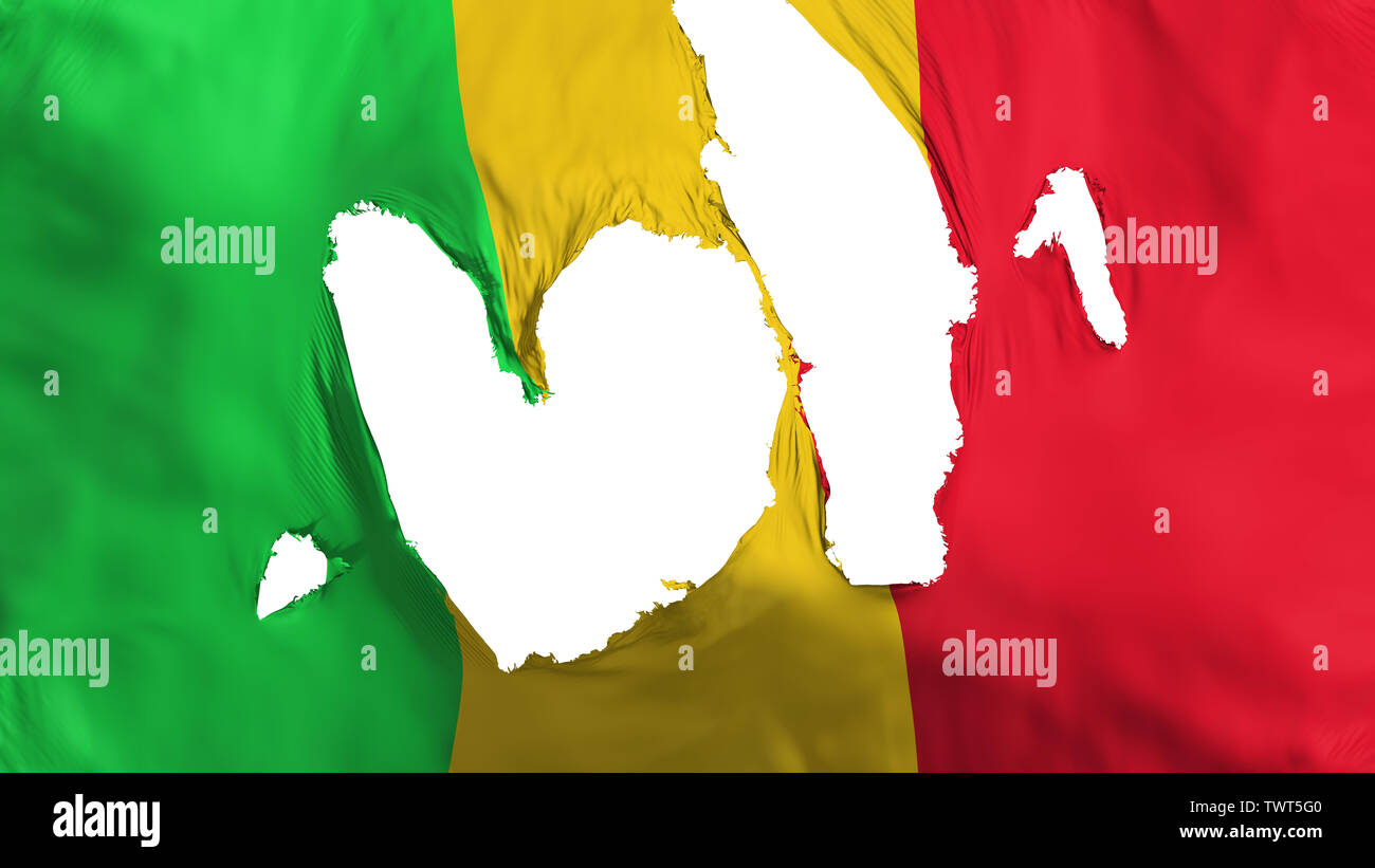 Drapeau Mali déchiqueté Banque D'Images