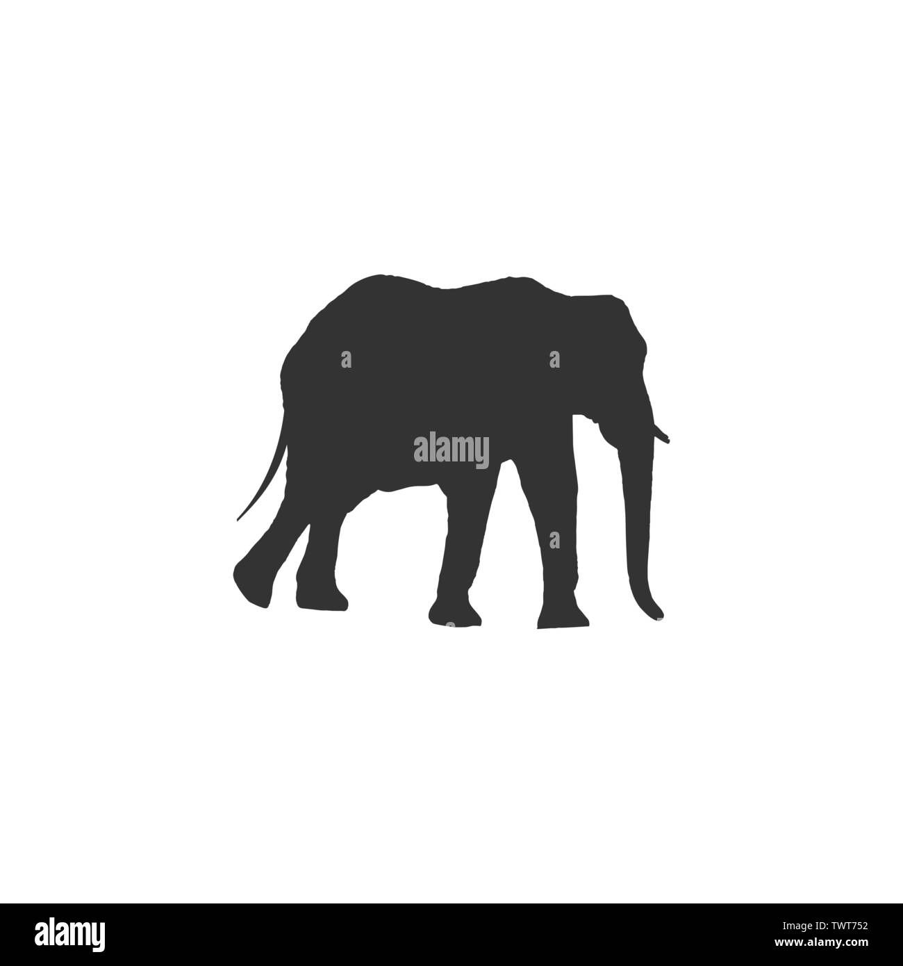 Grand éléphant. Vector illustration silhouette animale Illustration de Vecteur