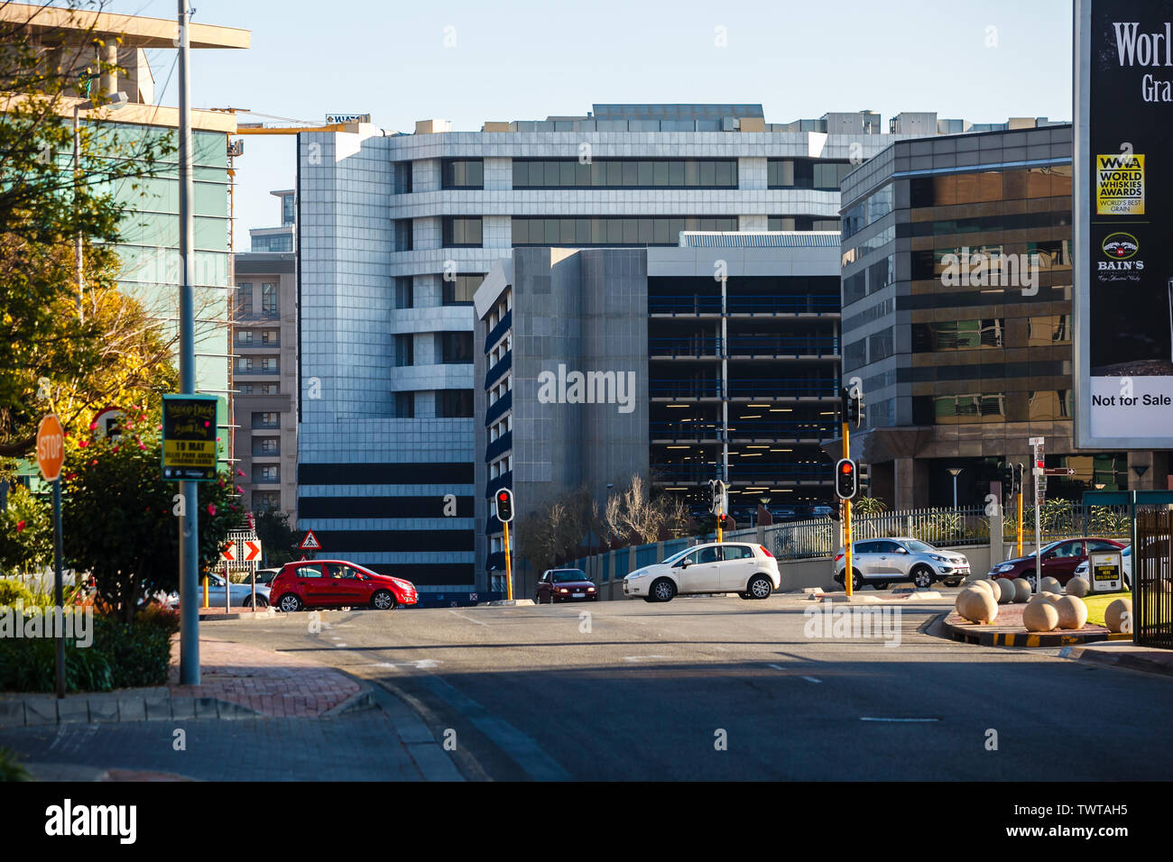 Les rues de Sandton central business disdtrict, Johannesburg Afrique du Sud. Banque D'Images