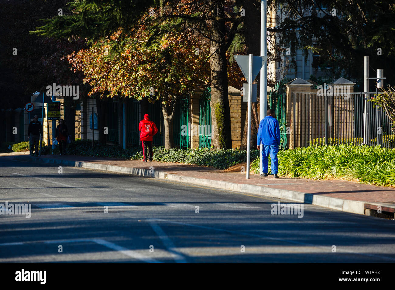 Les rues de Sandton central business disdtrict, Johannesburg Afrique du Sud. Banque D'Images