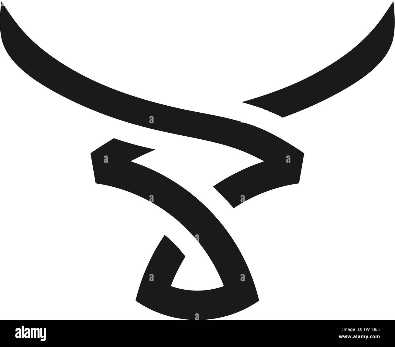 Creative et taureaux simple vecteur logo klaxon Illustration de Vecteur