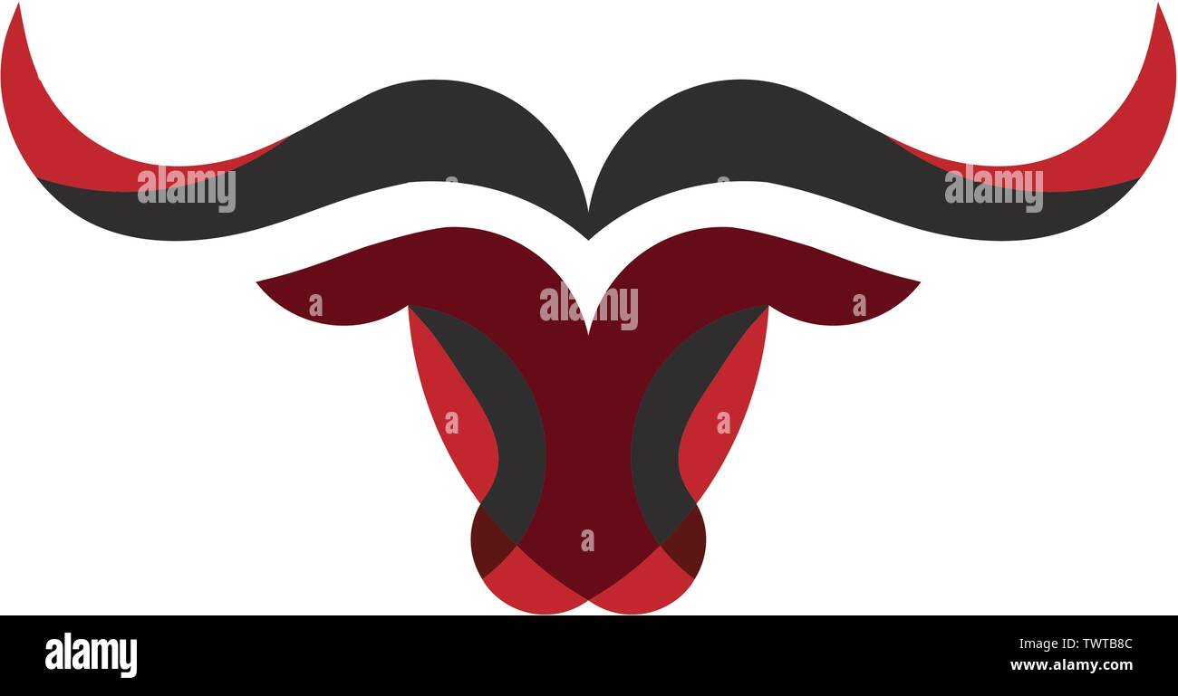 Résumé simple tête Bull logo vector concept illustration, tête de buffle logo, logo tête de Bull Illustration de Vecteur