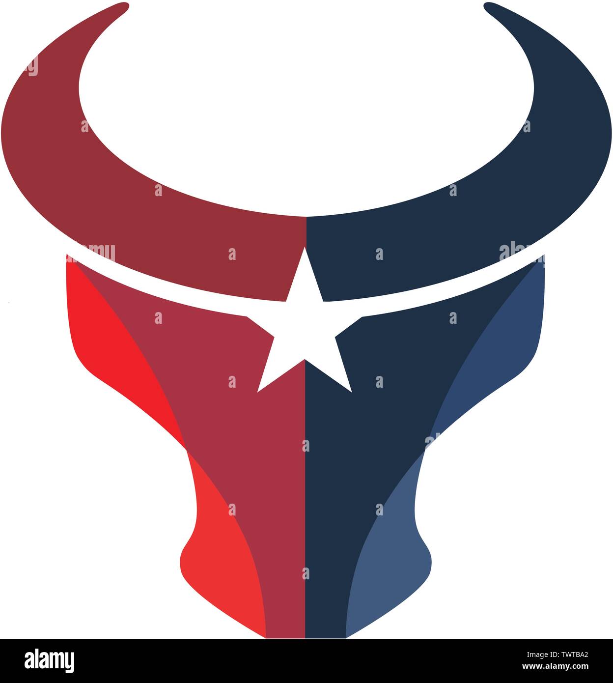 Simple tête créative Bull couleur avec star logo vector concept illustration Illustration de Vecteur