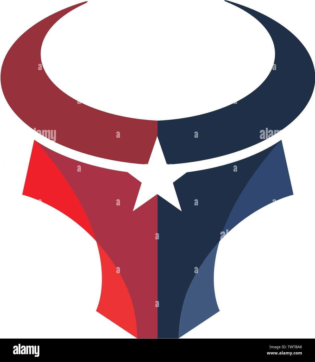 Simple tête créative Bull couleur avec star logo vector concept illustration Illustration de Vecteur