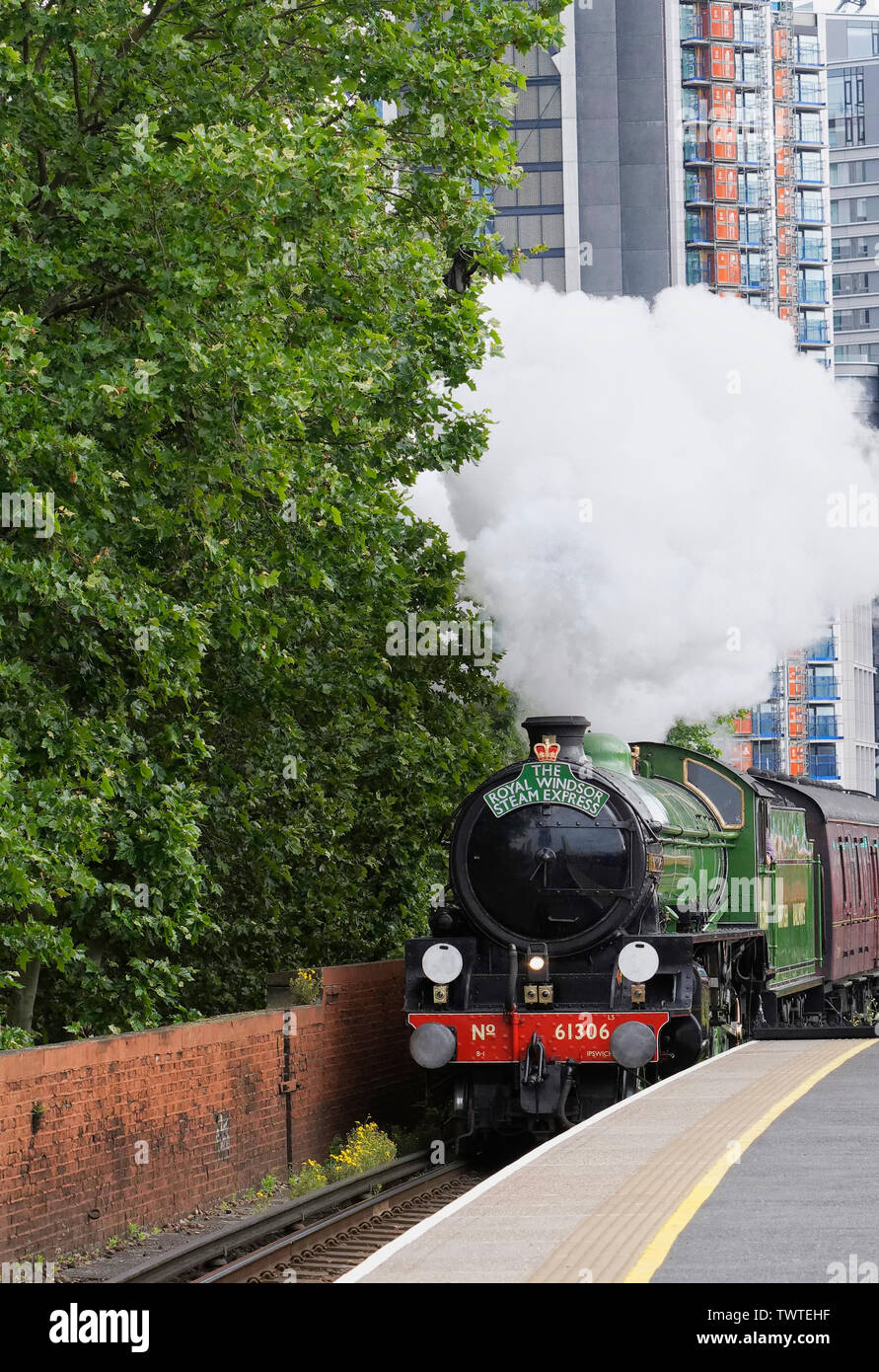 61306 sur le Mayflower course inaugurale du Royal Windsor Express à vapeur sur le 4 juin 2019. Banque D'Images