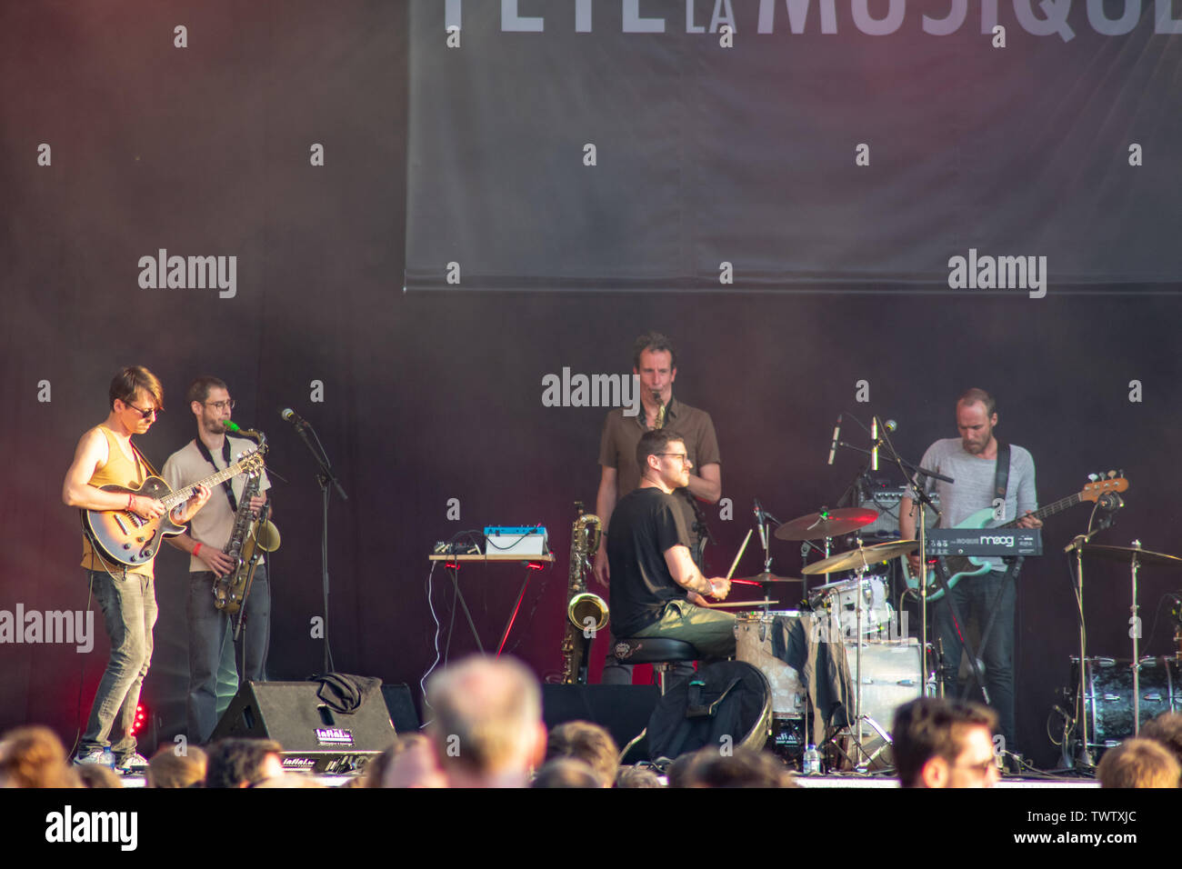 Bruxelles, Belgique - 22 juin 2019 : YÔKAÏ groupe jouant au festival de la musique Banque D'Images