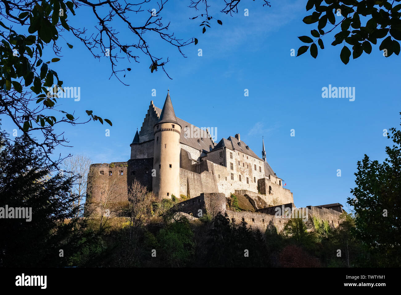 Le magnifique château médiéval de Vianden. Luxembourg Banque D'Images