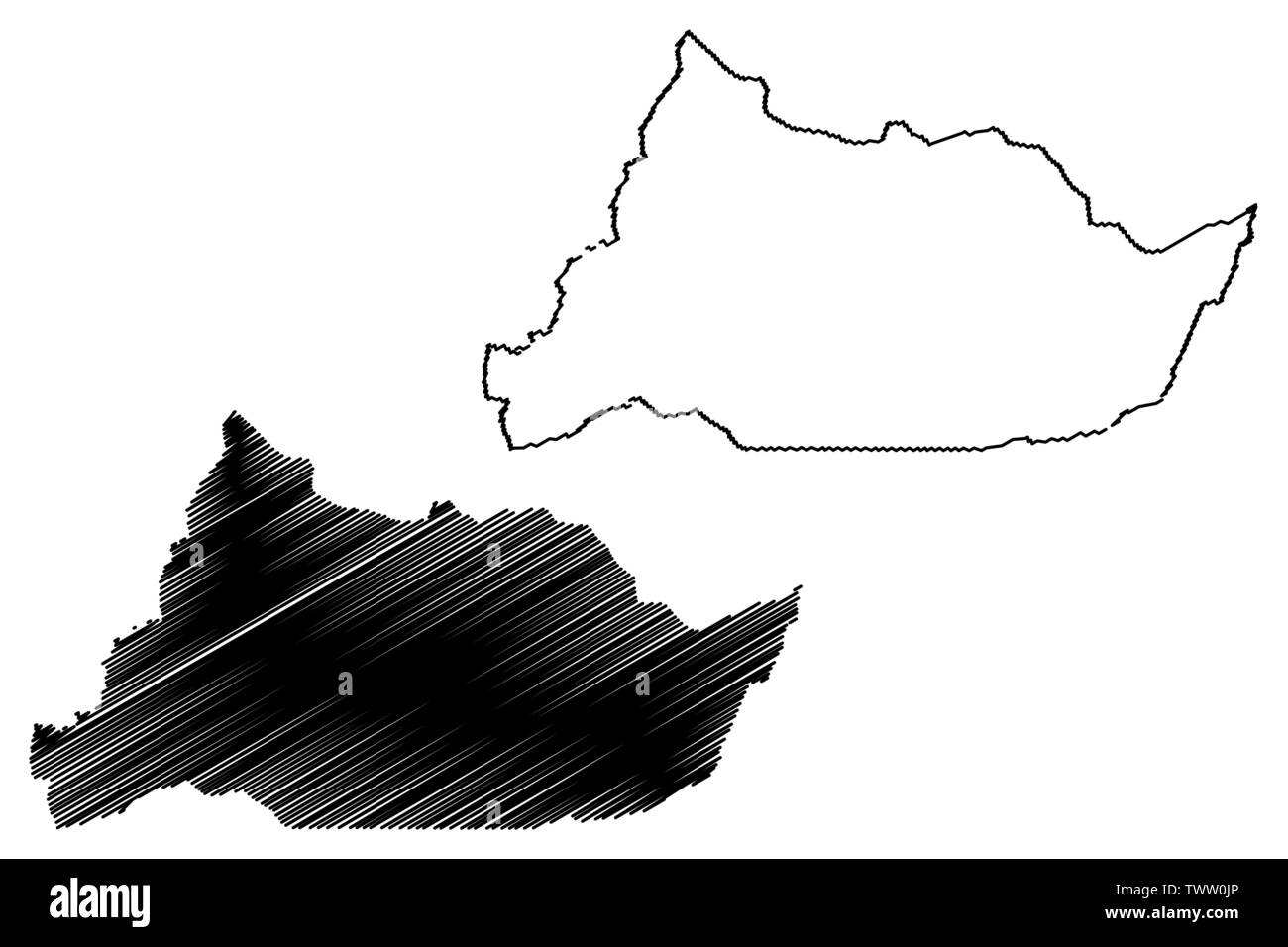 Région de l'Adamaoua (régions du Cameroun, République du Cameroun) map vector illustration, scribble sketch carte de l'Adamaoua Illustration de Vecteur
