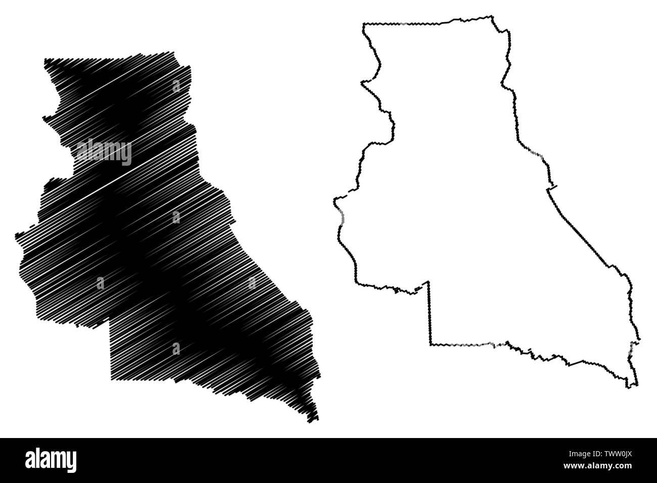Région de l'Est (régions du Cameroun, République du Cameroun) map vector illustration gribouillage, croquis à l'est la carte Illustration de Vecteur