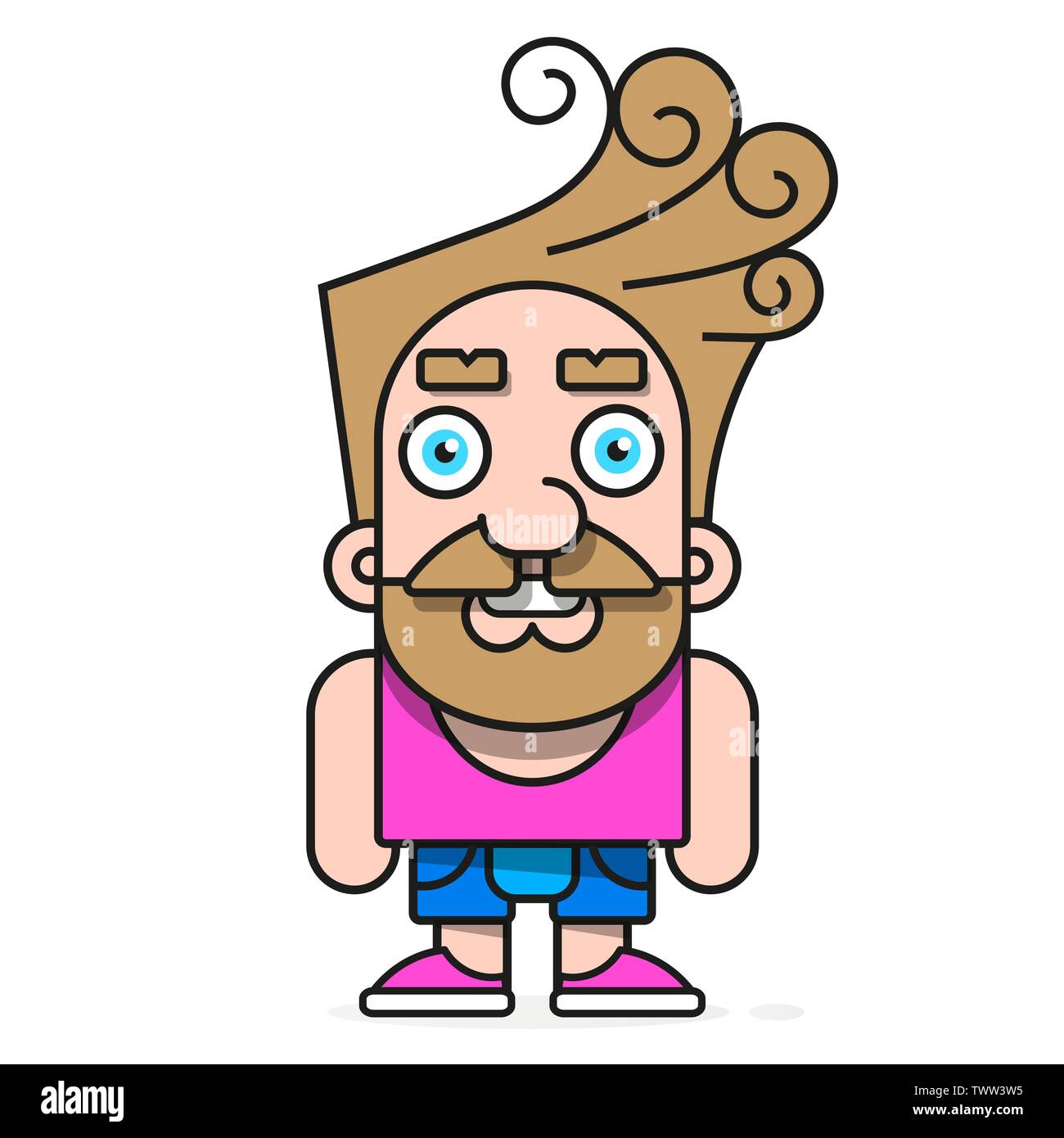 Hipster à la mode avec des lunettes et des cheveux élégant fond d'image pour créer des boutons, des bannières, des graphiques. Illustration de Vecteur