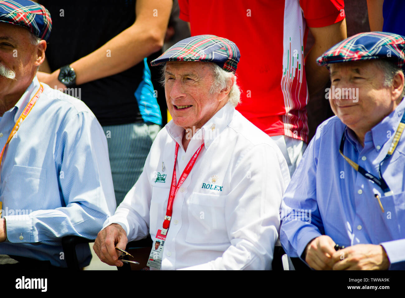 23 juin 2019, l'Automobile du Circuit Paul Ricard, Le Castellet, Marseille, France ; FIA Formula 1 Grand Prix de France, la Journée de la course ; les trois fois champion Jackie Stewart lors de son récent 80e anniversaire sur le Circuit Paul Ricard, Pablo Guillen/Alamy Banque D'Images