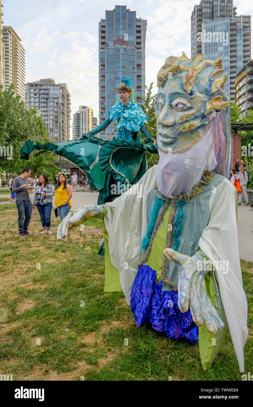 Gathering Festival, célébration du solstice d'été, Emery Barnes Park, Vancouver, Colombie-Britannique, Canada. Banque D'Images