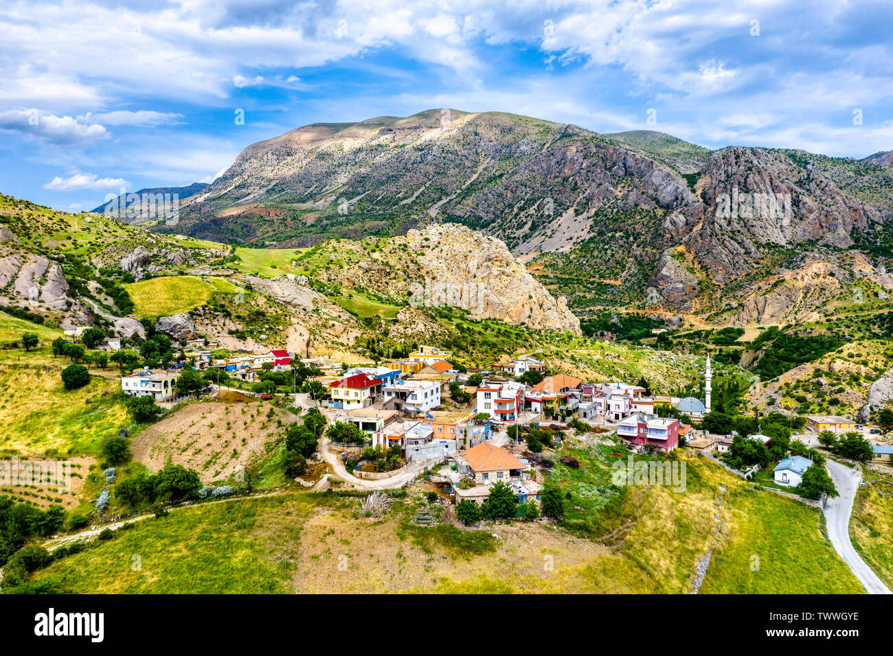 Kocahisar Village près de Yeni Kale château en Turquie, Kahta Banque D'Images