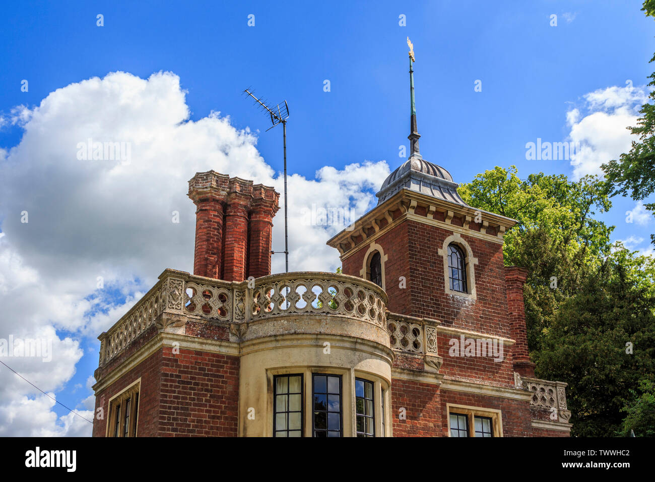 Gate House d'Audley End House et jardins près de Saffron Walden, Essex, Angleterre, RU, FR Banque D'Images