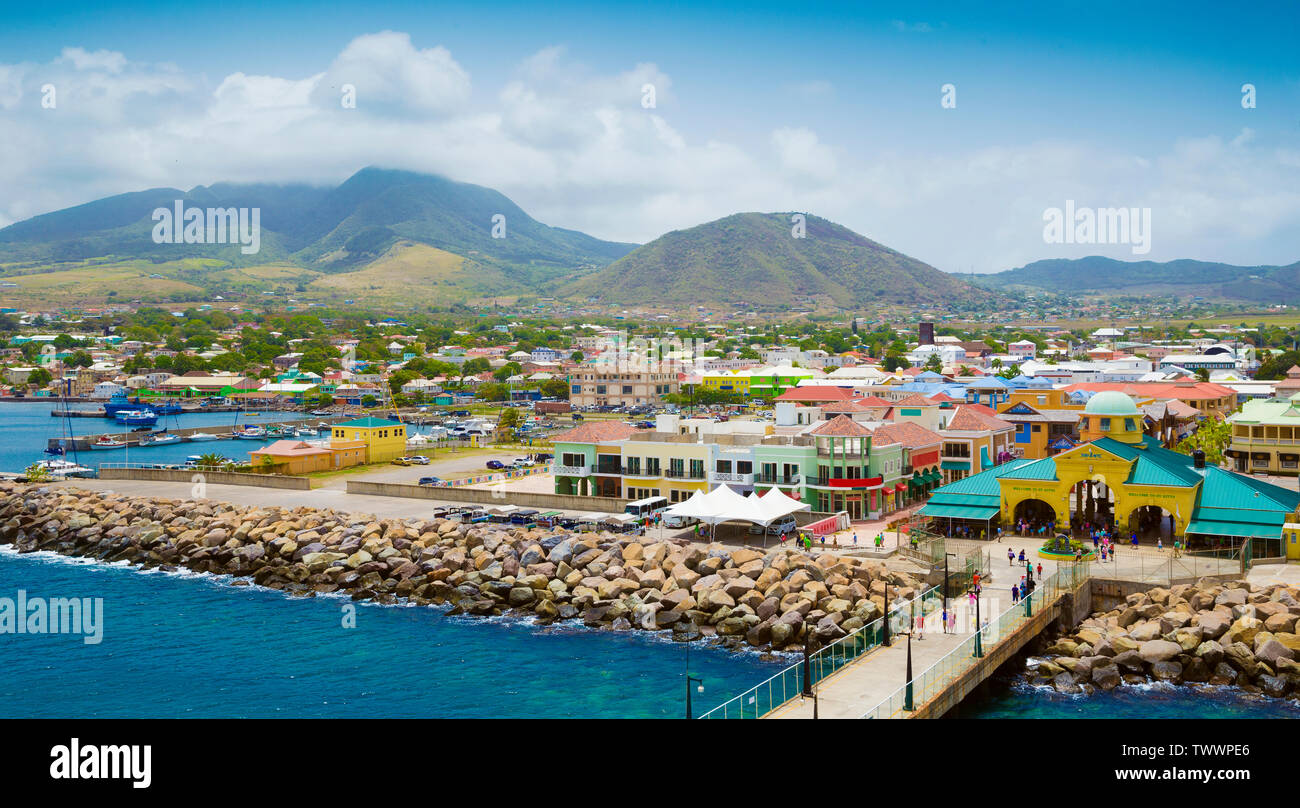 La ville de Port Zante à Basseterre, Saint Kitts et Nevis Banque D'Images