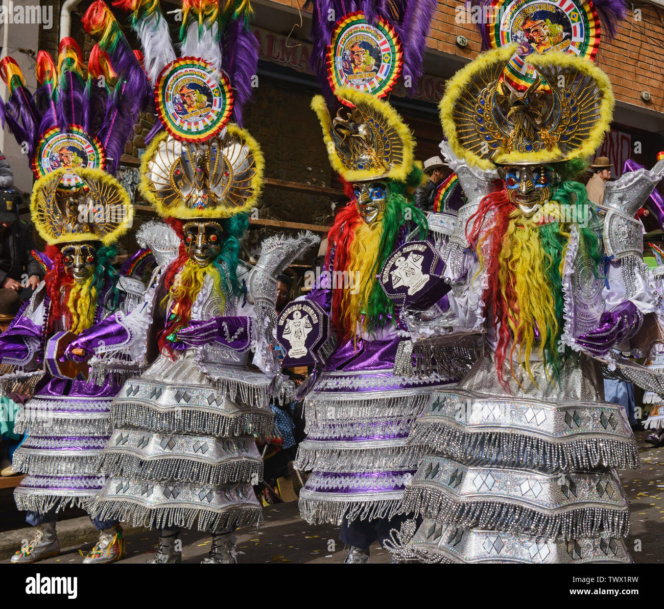 Danseur masqué du Gran Poder Festival, La Paz, Bolivie Banque D'Images