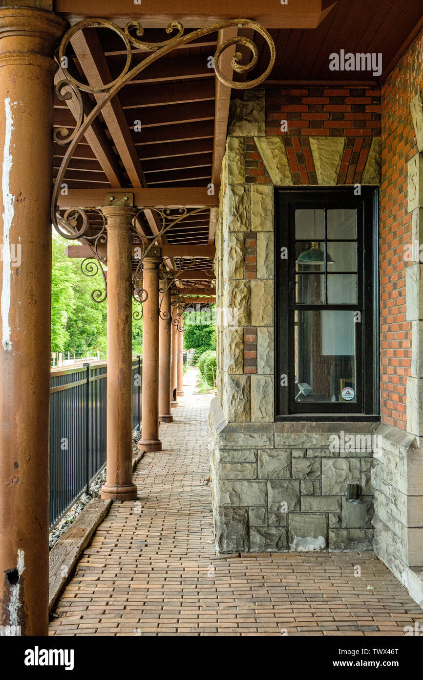 La gare de la ligne haute Greencastle, South Street, New York, Greencastle Banque D'Images
