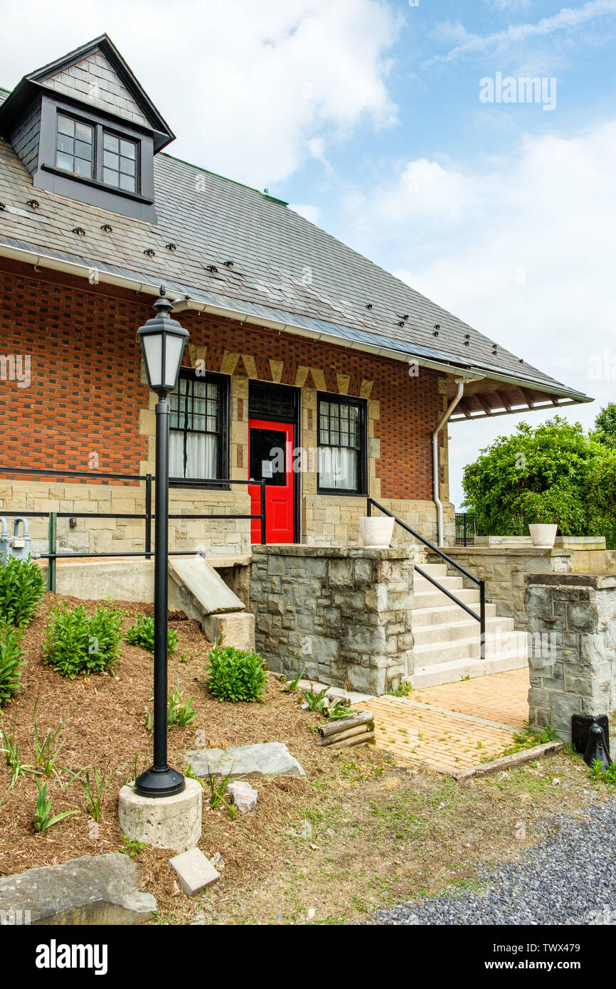 La gare de la ligne haute Greencastle, South Street, New York, Greencastle Banque D'Images