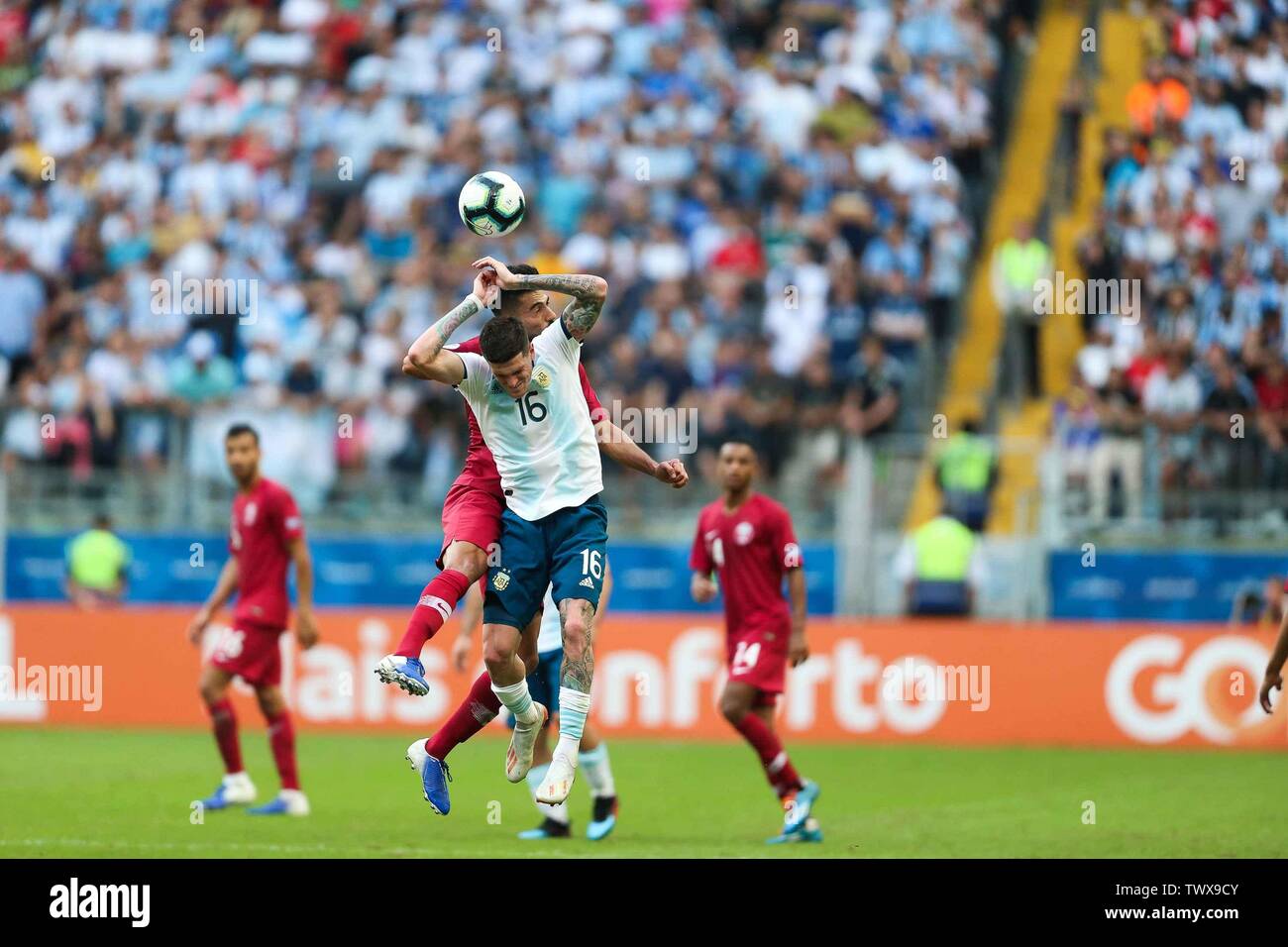 Porto Alegre, RIO GRANDE DO SUL, BRÉSIL. 23 Juin, 2019. L'Argentine et le Qatar détiennent une correspondance valide pour la première phase de la Copa © AmÃ rica Brasil 2019, dans l'après-midi du dimanche (23), à l'Arena n'GrÃÂªmio, à Porto Alegre, Rio Grande do Sul, Brasil.Foto : Marcelo Oliveira Crédit : Marcelo Oliveira/SUIS Press/ZUMA/Alamy Fil Live News Banque D'Images