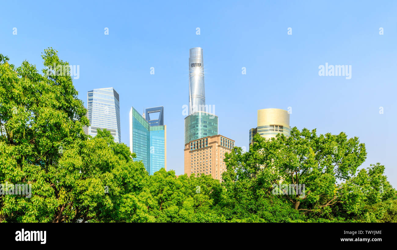 Shanghai skyline urbaine moderne avec des gratte-ciel,Chine Banque D'Images