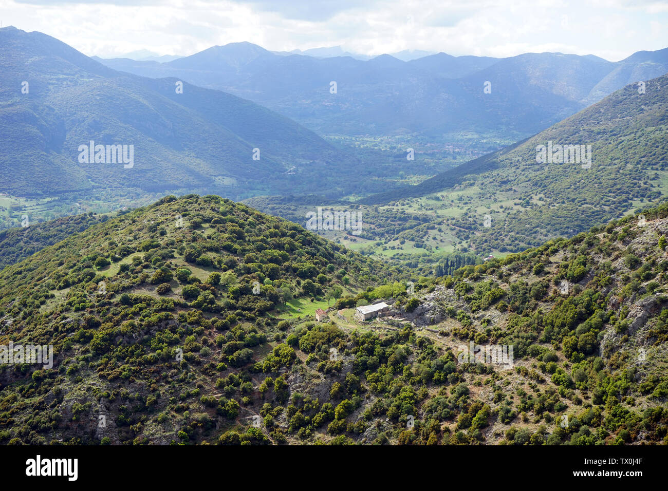 Maison de ferme en zone de montagne près de Daras, Grèce Banque D'Images
