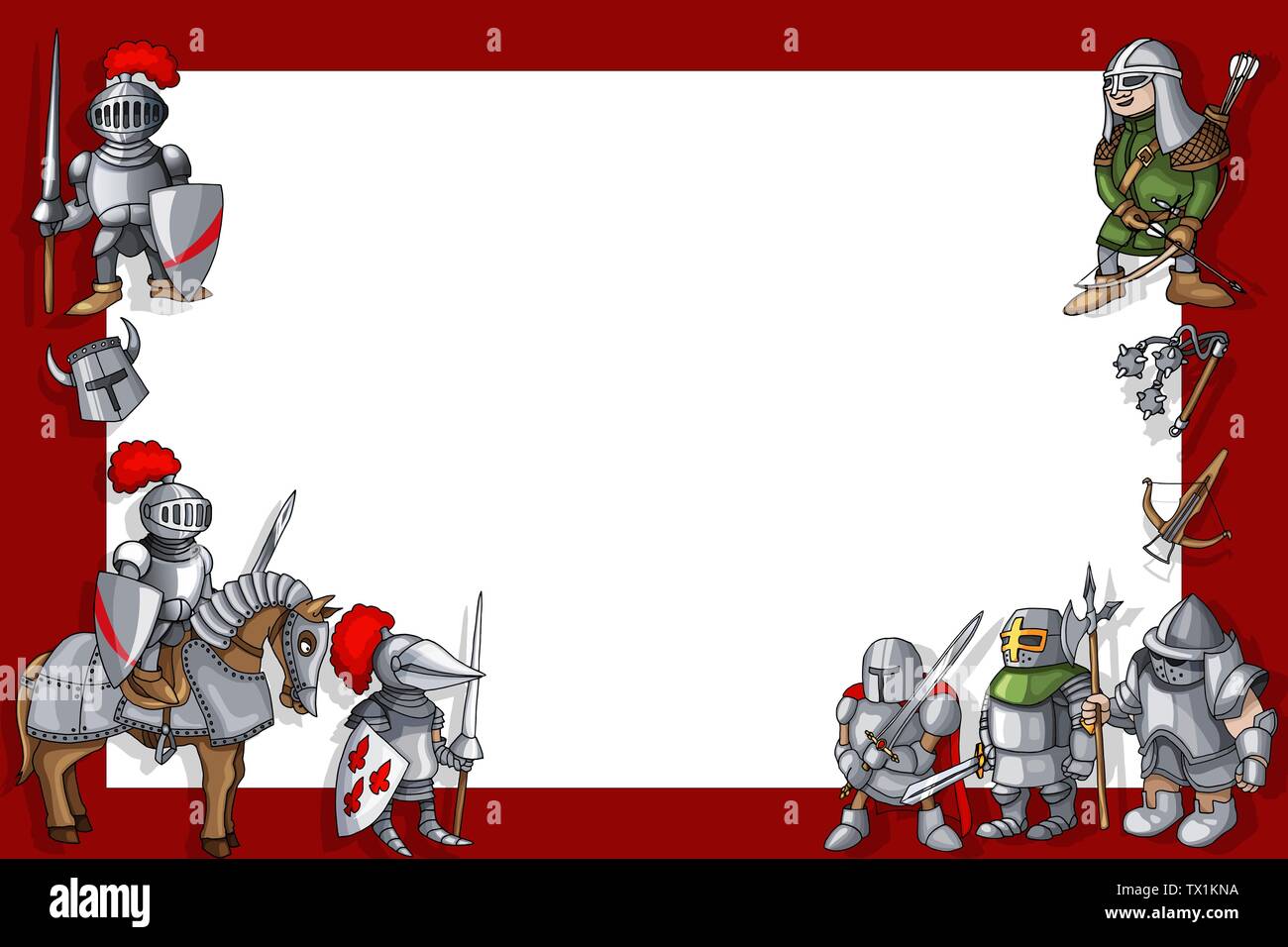 Un diplôme d'éducation horizontale avec les chevaliers du châssis situé sur fond rouge Illustration de Vecteur