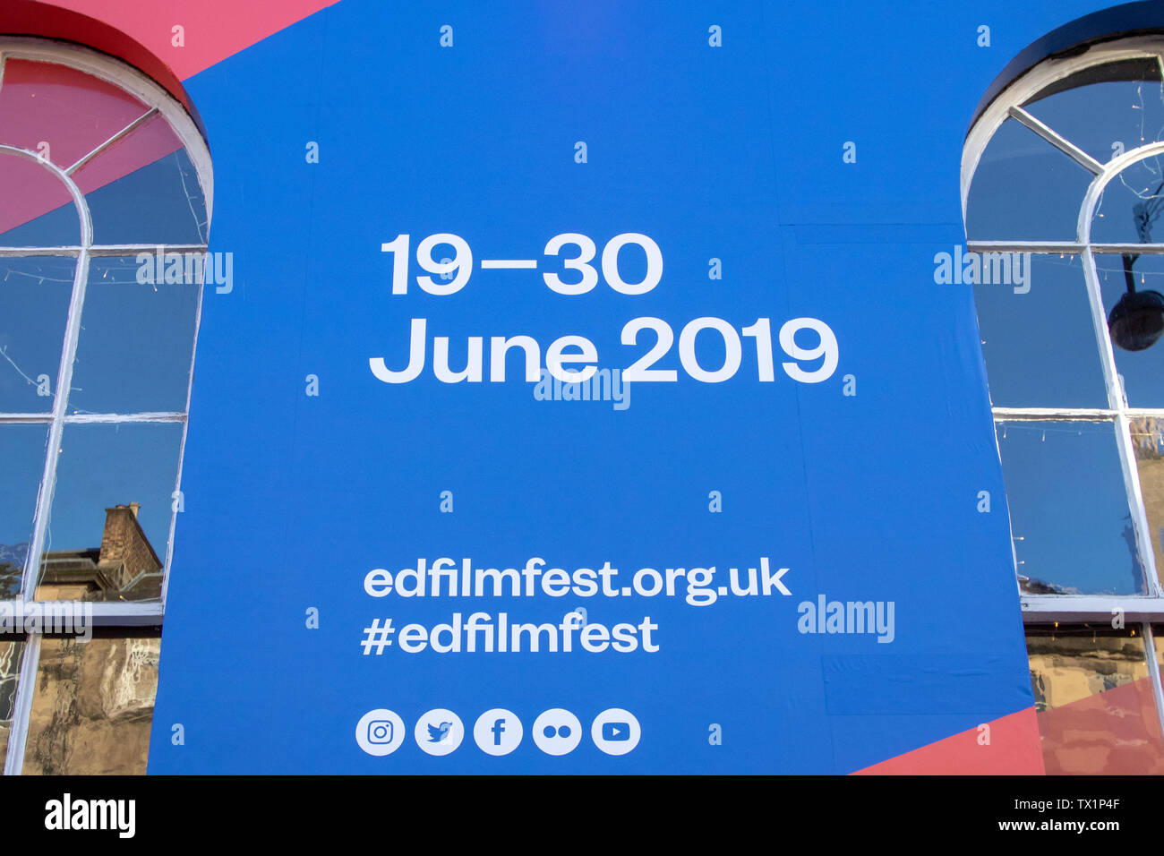 Vue générale de la marque lors du Festival Le Festival International du Film d'Edimbourg 2019 (EIFF) soit jusqu'au 30 juin. Banque D'Images