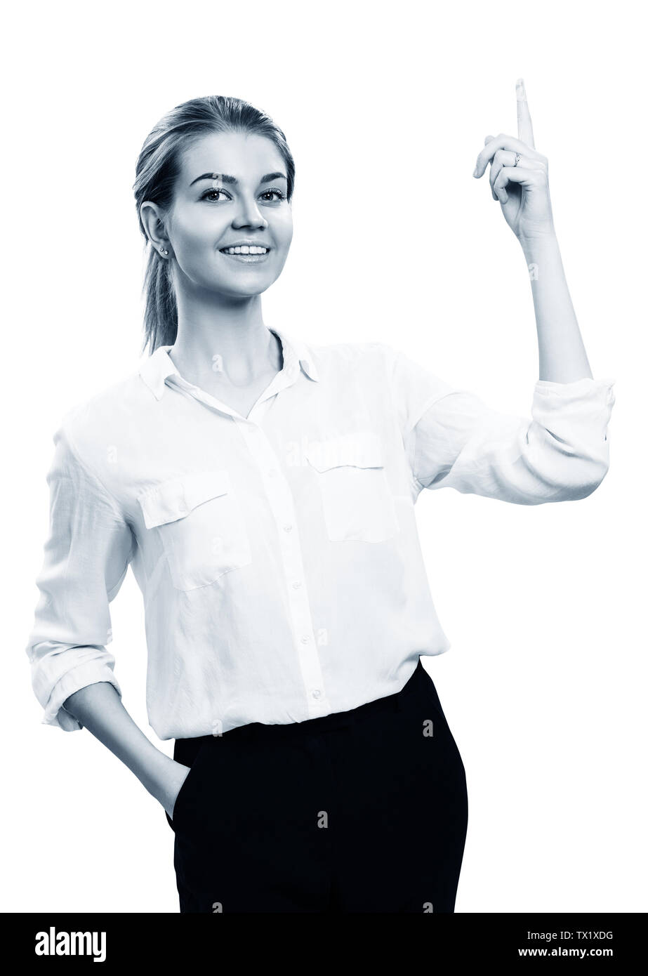 Portrait de jeune femme d'affaires avec des cheveux blonds. Banque D'Images