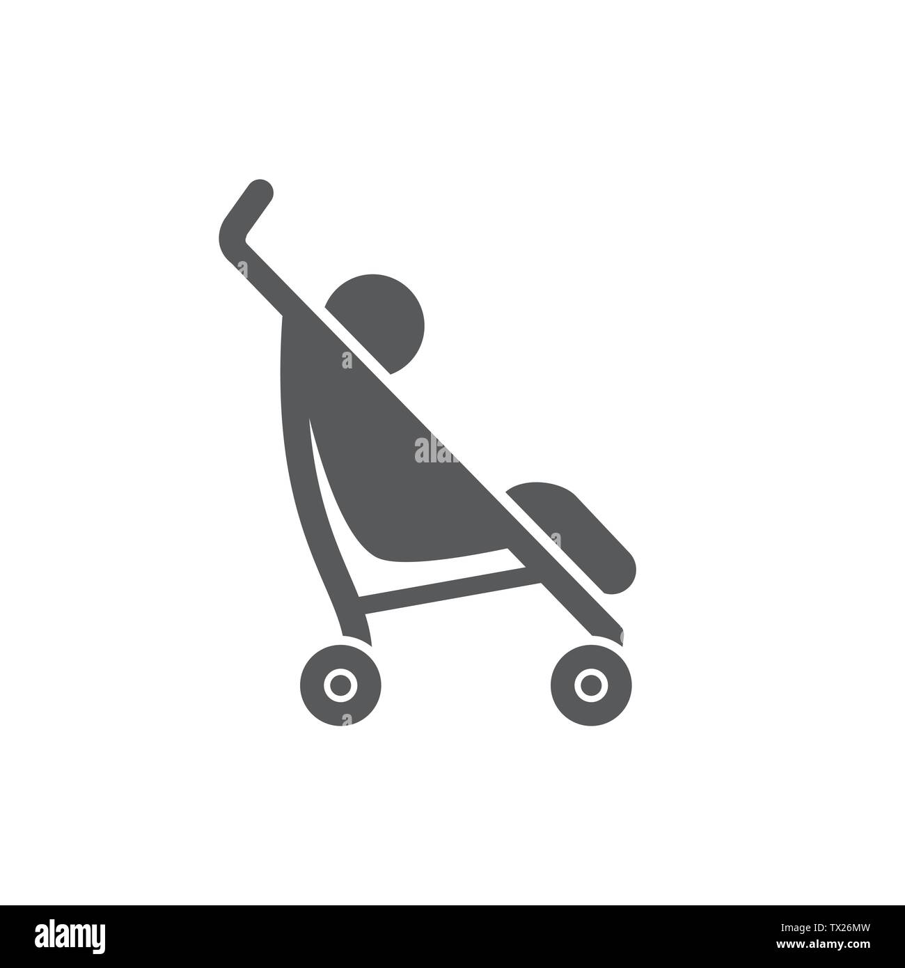 Poussette de bébé icône sur fond blanc Illustration de Vecteur
