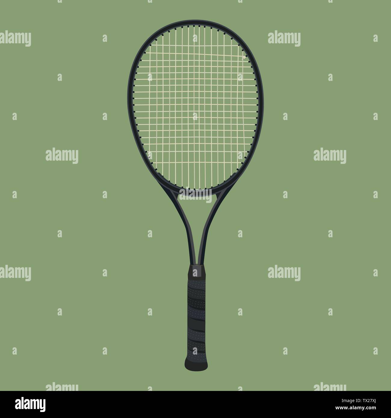 Raquette de Tennis, vector illustration isolé style plat Illustration de Vecteur