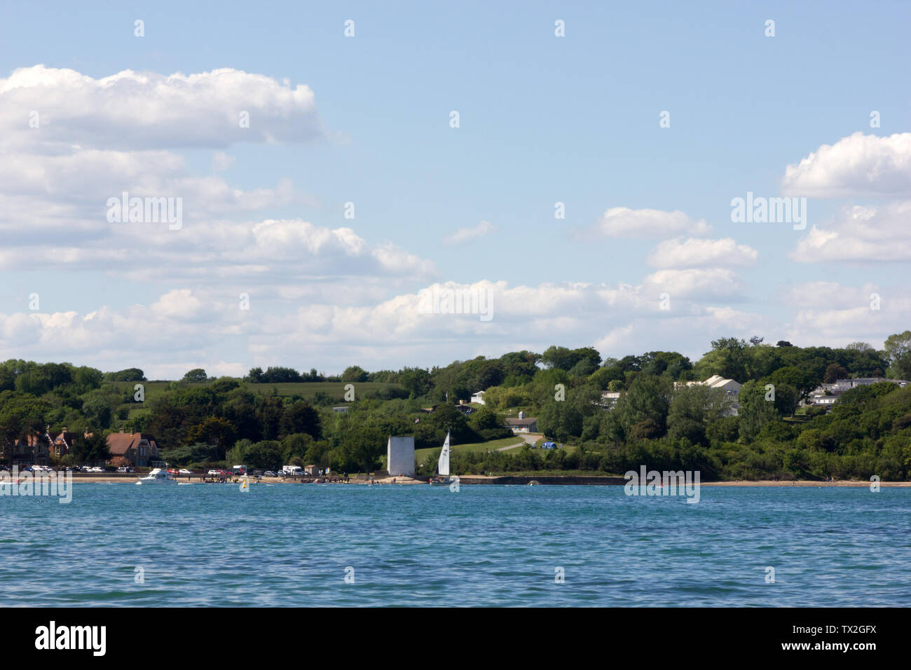 Le Solent photographié d'eau l'île de Wight, Royaume-Uni Banque D'Images