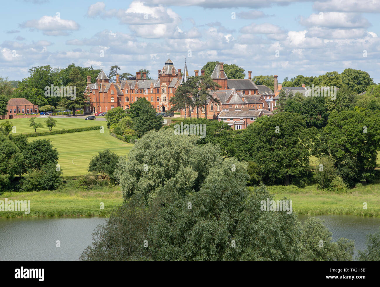Framlingham College School et la simple lake, Framingham, Suffolk, Angleterre, RU Banque D'Images