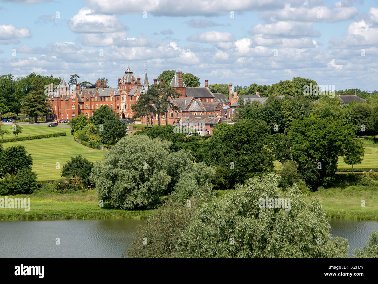 Framlingham College School et la simple lake, Framingham, Suffolk, Angleterre, RU Banque D'Images