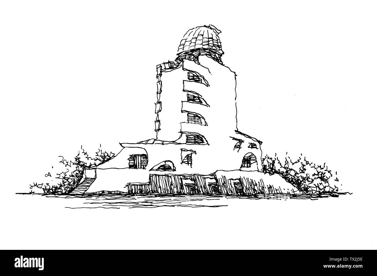 Peint à la main de l'architecture Banque D'Images