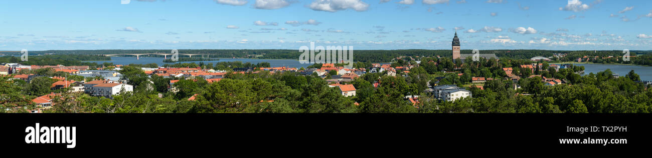 D Kungstornet vous avez une belle vue de Strängnäs Banque D'Images