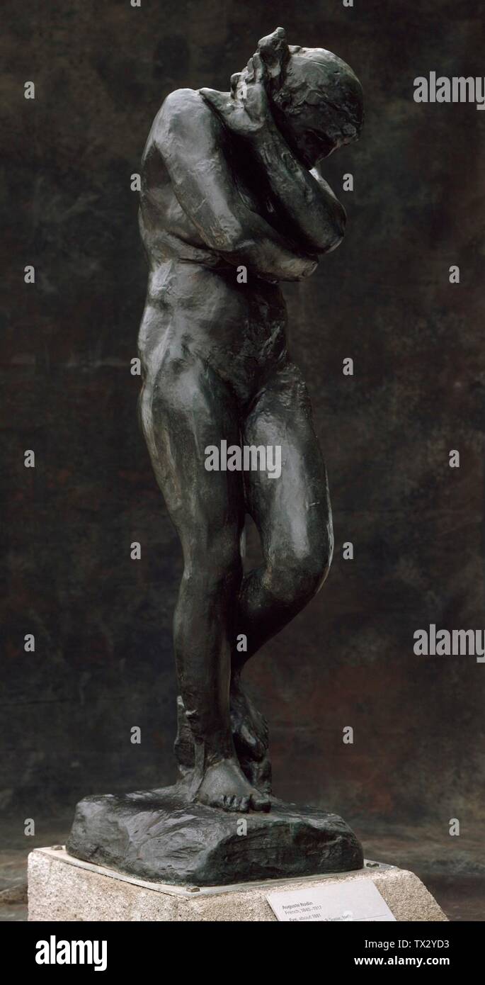 Eve; France, d'abord modélisée vers 1881, cette coulée 1968 (Musée Rodin 9/12) Sculpture Bronze 68 x 19 x 25 in. (172,72 x 48,26 x 63,5 cm); poids 438 lbs Don de B. Gerald Cantor Art Foundation (M.73.108.2) Sculpture européenne Actuellement sur la vue publique:; Ce casting 1968 (Musee Rodin 9/12); Banque D'Images