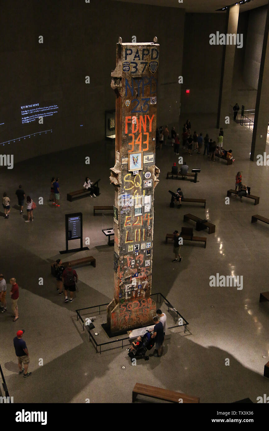 La dernière colonne, National 911 Memorial & Museum, New York City, New York, USA Banque D'Images