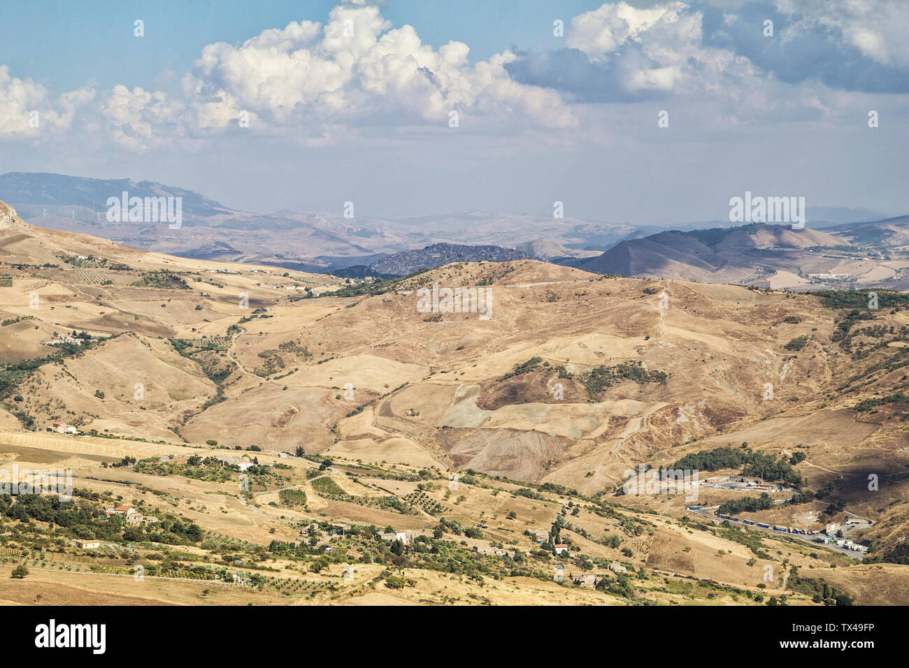 Italie, Sicile, vue à Gangi Banque D'Images