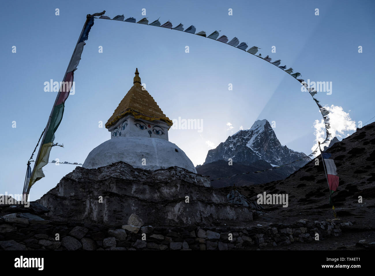 Solo Khumbu, Népal, Everest, Stupa de Dingboche Banque D'Images