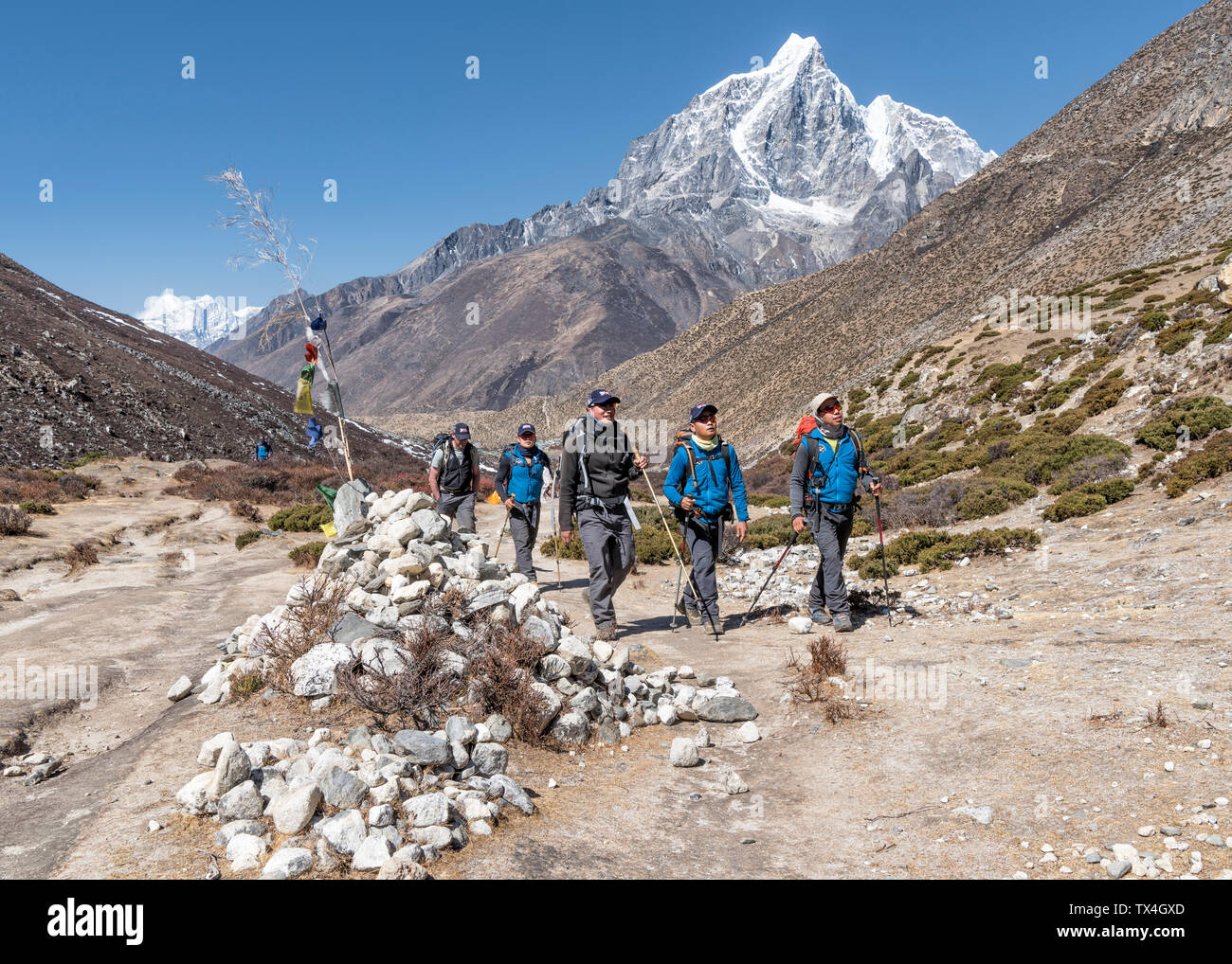 Solo Khumbu, Népal, Everest, Sherpas alpinistes près de Dingboche directeurs Banque D'Images