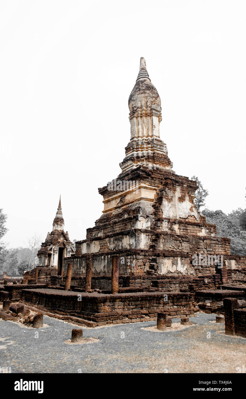 La Thaïlande, Sukhothai, le parc historique de Si Satchanalai, pagode Banque D'Images
