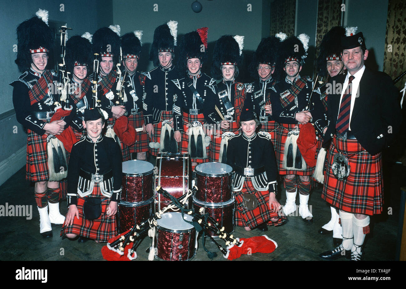 Campbeltown pipe band, Campbeltown, Mull of Kintyre, Argyll and Bute,  Ecosse. Campbeltown pipe band rendu célèbre par la chanson à succès 1977 '  Mull of Kintyre' par résident de Kintyre, Paul McCartney