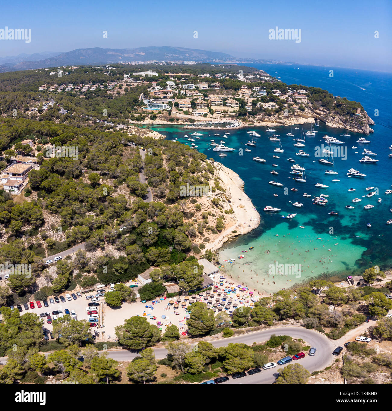 Espagne, Majorque, Palma de Mallorca, vue aérienne de la région et d'El Toro, Calvia Portals Vells Banque D'Images