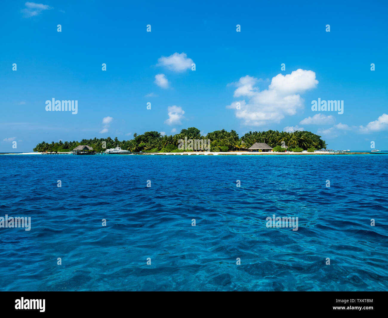 Maledives, Ross, et le lagon de l'île de l'Atoll Banque D'Images