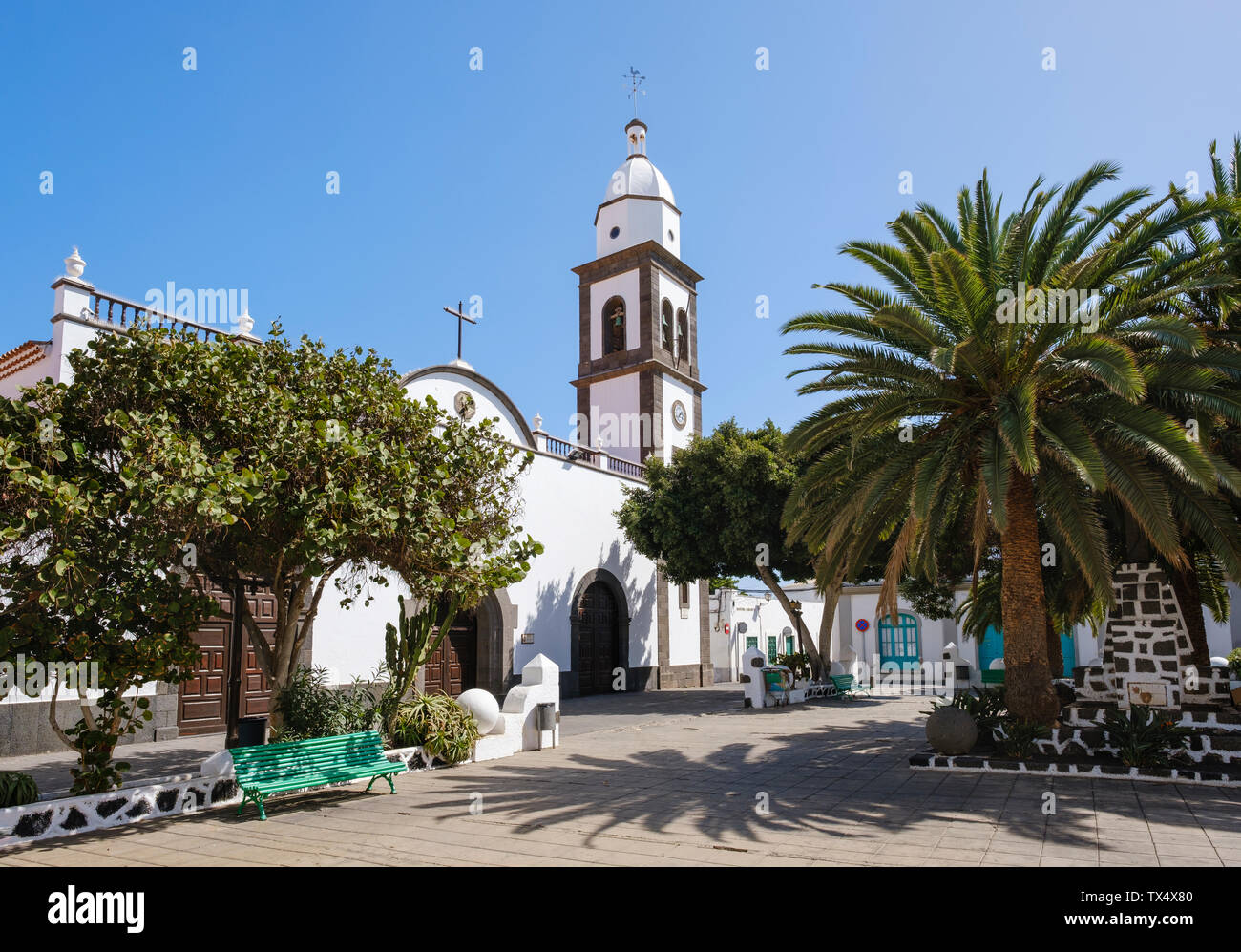 Espagne, Canaries, Lanzarote, Arrecife, église de San Gines Banque D'Images
