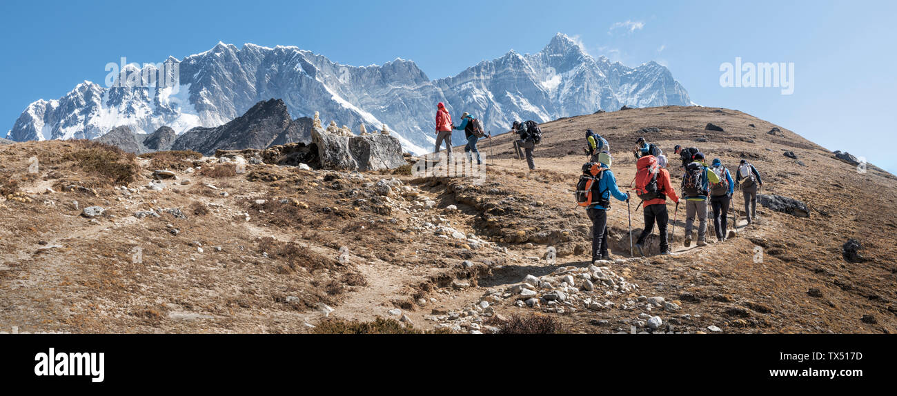 Solo Khumbu, Népal, Everest, Groupe d'alpinistes à Chukkung Ri Banque D'Images