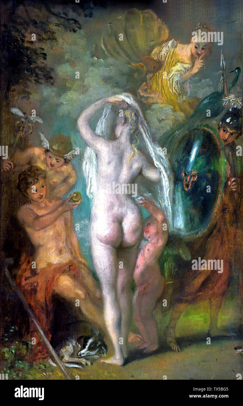 Le jugement de Paris 1718 par Jean Antoine Watteau 1684-1721 France, Français. Banque D'Images