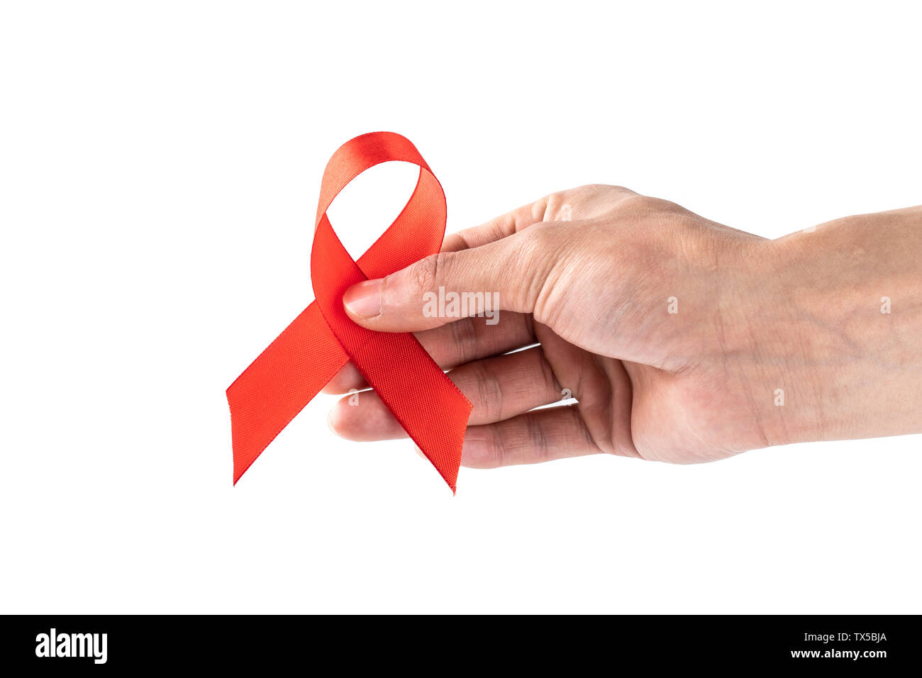 Ruban rouge CONTRE LE SIDA Banque D'Images